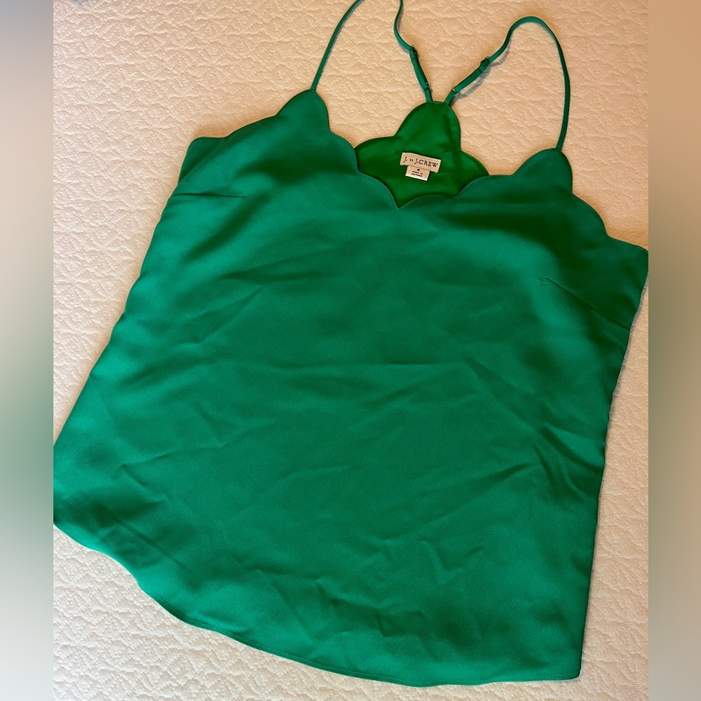 J.Crew Factory Kelly Green Scalloped Cami Top